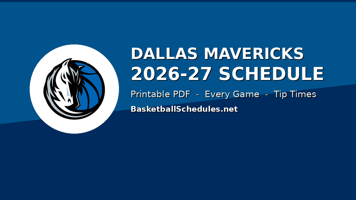 Dallas Mavericks 2026-27 schedule printable graphic