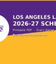 Los Angeles Lakers Schedule 2026-27: Every Game, Tip Times & Free Printable