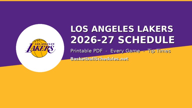 Printable Gamer Los Angeles Lakers Schedule 2026-27: Games, Tip Times & Printable