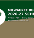 Milwaukee Bucks Schedule 2026-27: Every Game, Tip Times & Free Printable