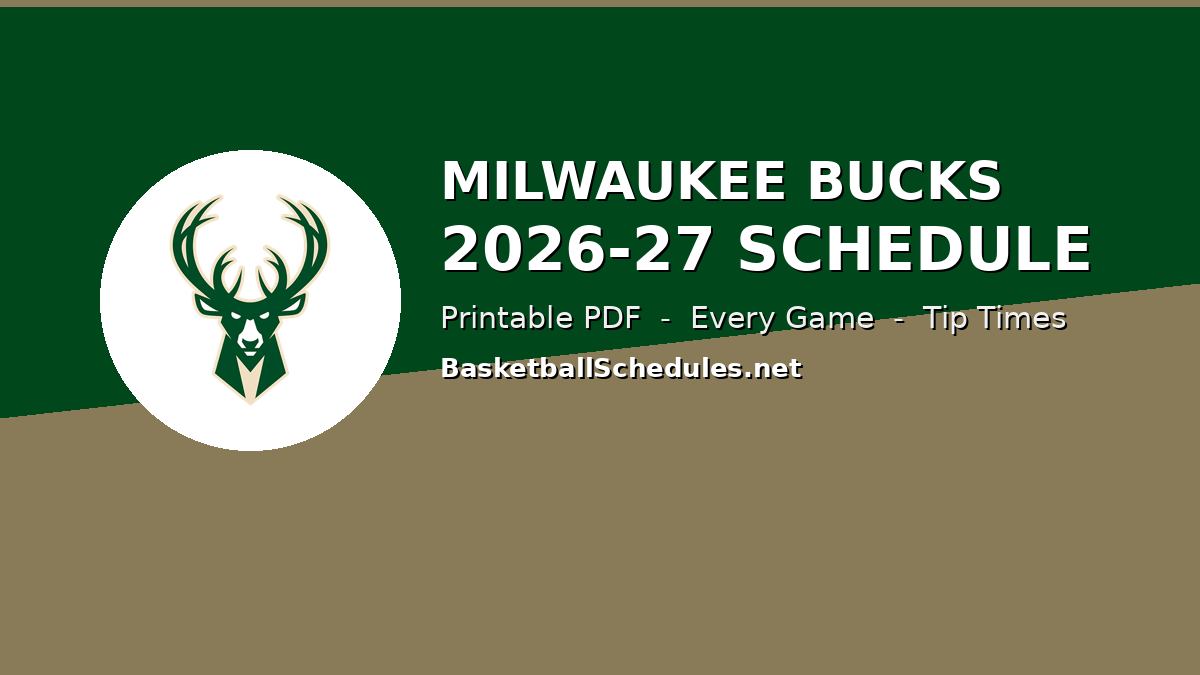 Milwaukee Bucks 2026-27 schedule printable graphic