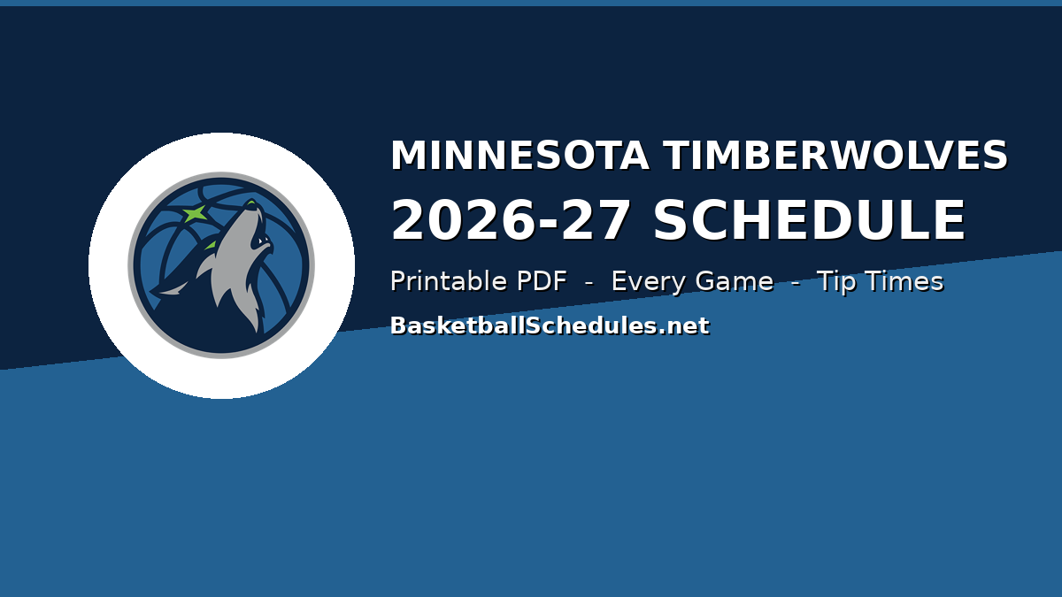 Minnesota Timberwolves 2026-27 schedule printable graphic