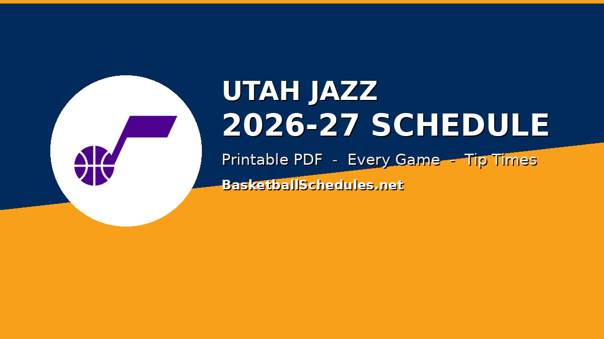 Utah Jazz 2026-27 schedule printable graphic